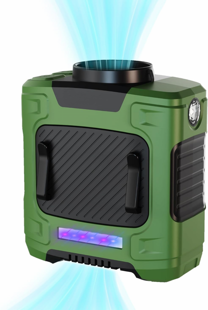 Waist Fan - Portable Neck Fan with 10000mAh Battery, 24-Hour Runtime, LED SOS Light, 3 Speeds, 15500RPM Strong Airflow - Ideal Belt Clip Fan for Jobsite, Farming, Fishing